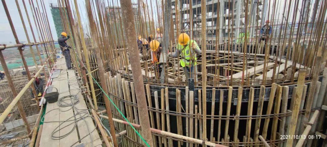 中國十五冶七公司滄州旭陽化工項目11處部位混凝土澆筑完成