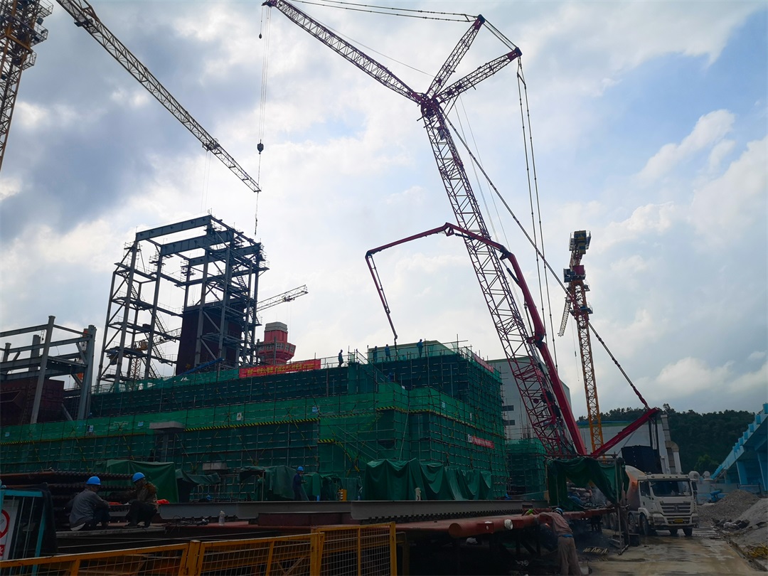 厦门东部垃圾焚烧发电厂二期工程除渣间混凝土浇筑完成