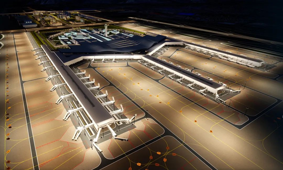 乌鲁木齐机场改扩建工程T4航站楼站前高架首联现浇梁混凝土浇筑完成