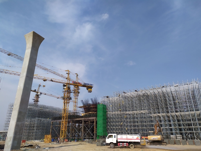 国内单幅最宽转体桥 迎宾大道上跨郑万高铁转体桥主墩混凝土浇筑完成 国内单幅最宽转体桥 迎宾大道上跨郑万高铁转体桥主墩混凝土浇筑完成
